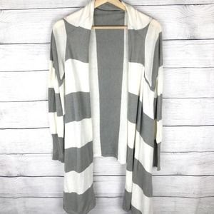 Blue Asphalt | Striped Knit Open Front Cardigan S/M